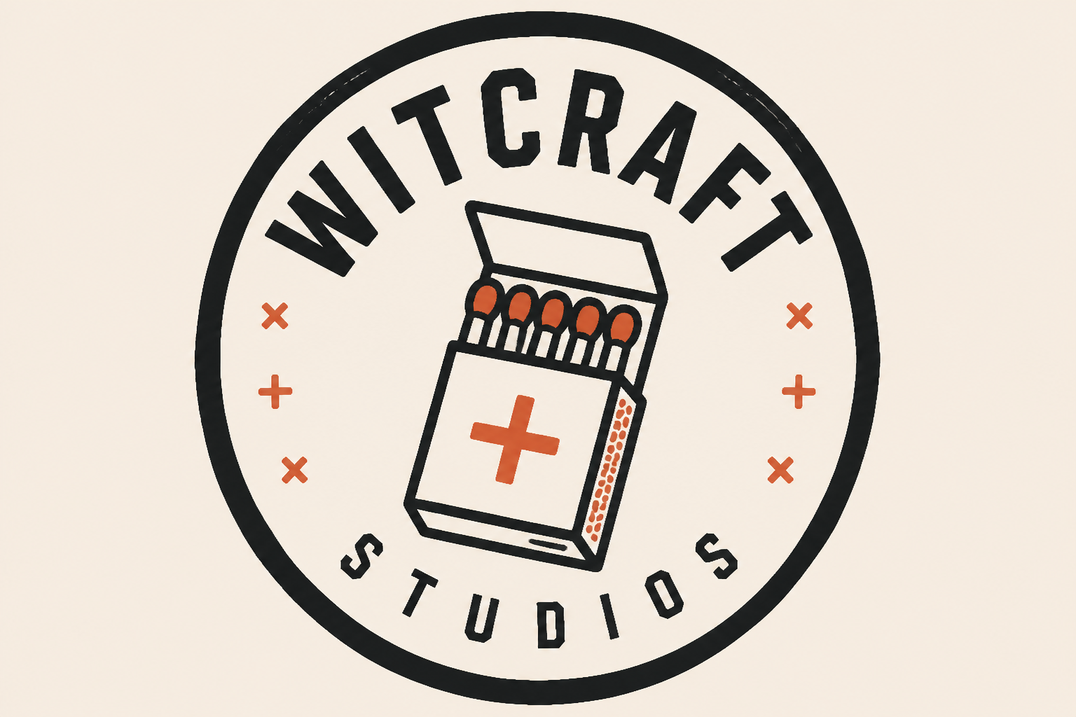 Original WitCraft Studios matchbox badge